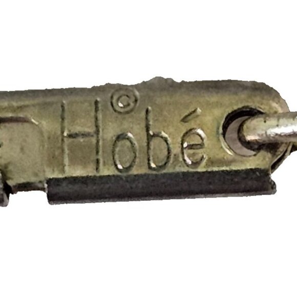 Vintage Hobe' Signed Necklace,  Pendant, Cloisonne, Blue Free-Form 2-Side Design - Picture 5 of 9